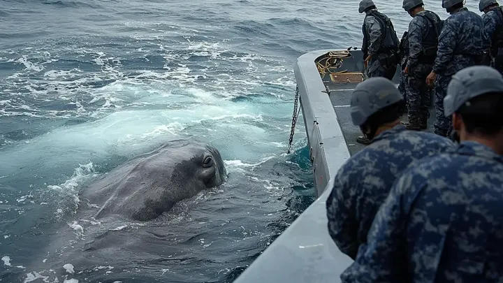 Filmato ritrovato: Un marine si trova faccia a faccia con una creatura gigante sott'acqua