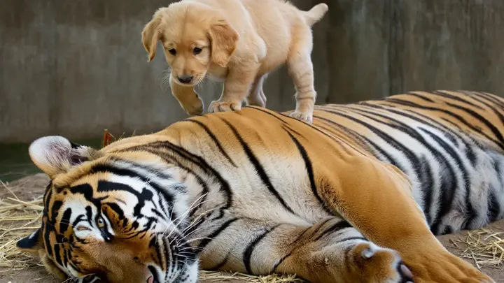 Un cucciolo scivola nella gabbia delle tigri: ciò che i guardiani dello zoo riprendono con la telecamera è incredibile