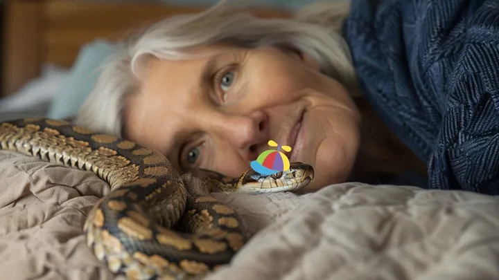 Eine Frau war überrascht, als der Tierarzt ihr die Wahrheit über ihre ungewöhnliche Schlafgewohnheit mit ihrer Python offenbarte.