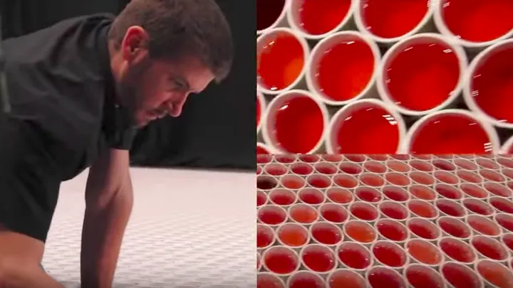 This artist placed 66.000 plastic cups of water next to each other and THIS is the result! Wow!