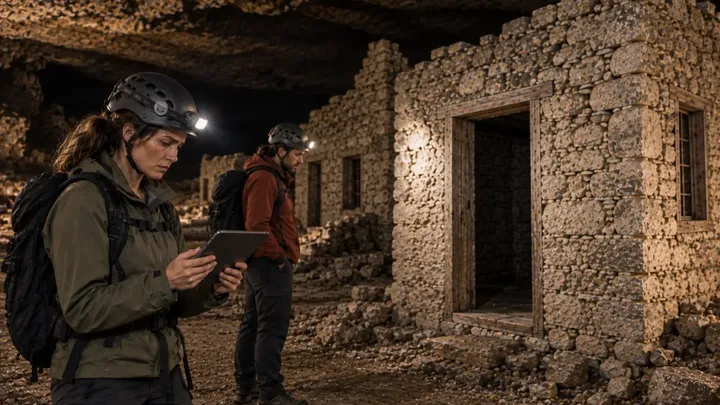 Höhlenforscher entdecken tief im Inneren einer Höhle ein Haus – dann hören sie etwas darin