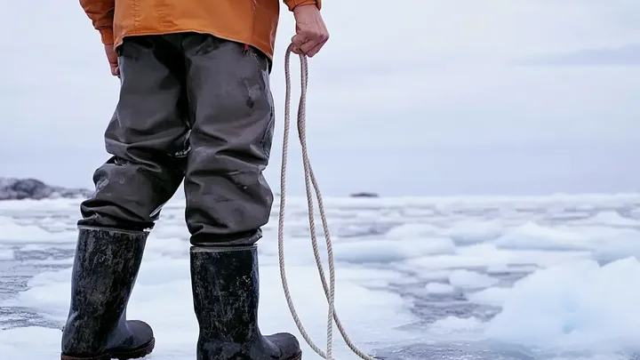Urso polar tenta chamar a atenção de um navio de pesca. Quando a tripulação percebe o motivo, eles baixam um navio de resgate