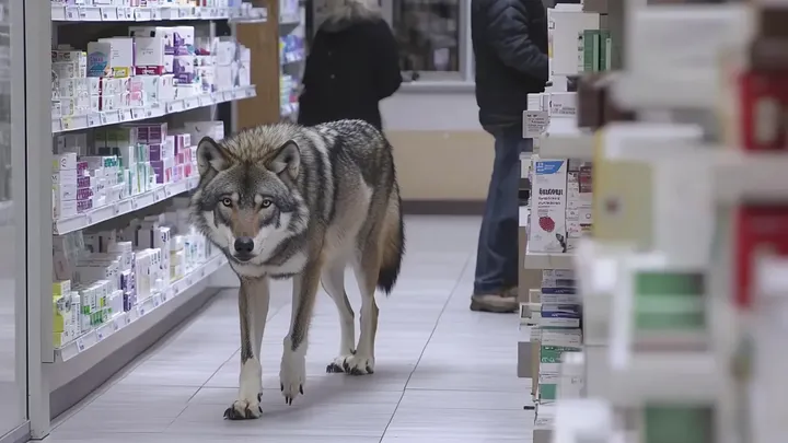 Wolf Breaks Into Pharmacy – What It Brings Leaves Pharmacist Speechless