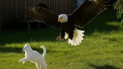 A águia pega o gato do quintal - o que os vizinhos descobrem vai deixar você boquiaberto!