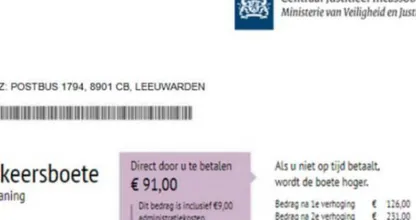 Pas op: politie waarschuwt voor een extreem echt lijkende nepboete