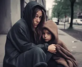 Mother with baby turns to begging to survive, then her secret is discovered.