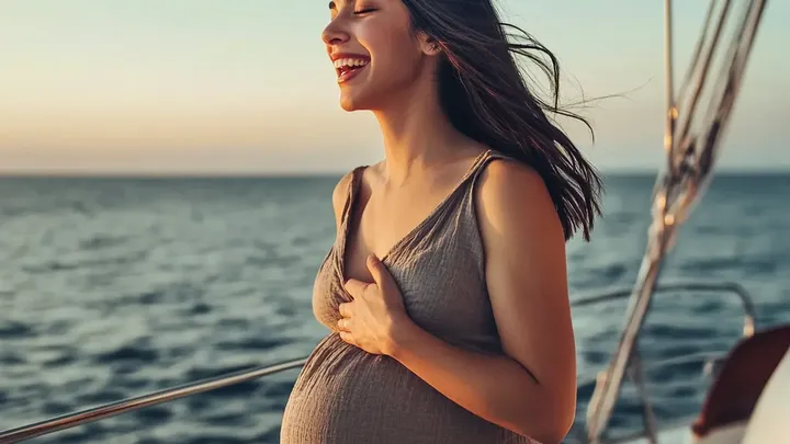 Homem fotografa sua esposa grávida a bordo de um iate - então ele vê algo irreal ao fundo.