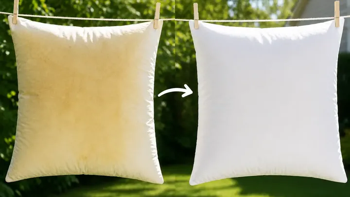 Dieser einfache Trick entfernt gelbe Schweißflecken schnell aus dem Kopfkissen