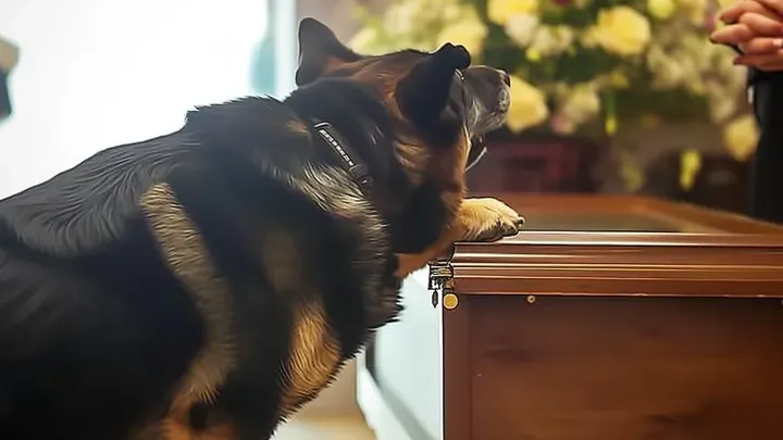 Un ex perro policía ladra al ataúd de su antiguo dueño y revela el secreto que se llevó a la tumba
