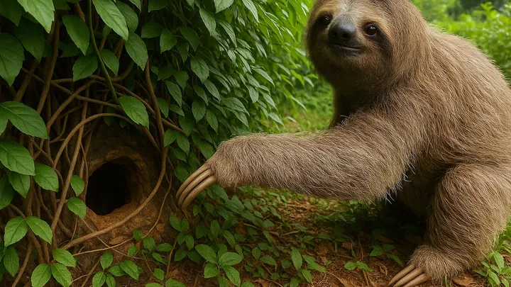 Sloth Appears at Back Door Every Morning – What It’s Guarding Leaves Family Speechless