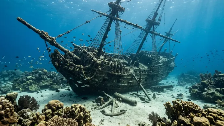 Taucher verfolgte eine Delphinschar in der Nähe eines versunkenen Piratenwracks - dann entdeckte sie, was einer von ihnen bei sich trug..