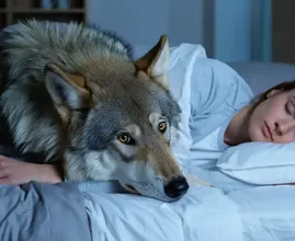 Vrouw dacht dat ze elke nacht veilig met haar wolf kon slapen, totdat de dierenarts haar de schokkende waarheid liet zien