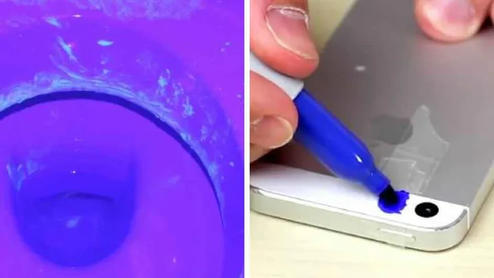 Video: er klebt Tesa auf seine Handykamera und malt sie blau-lila an. Jetzt kann er Bakterien und Keime sehen!