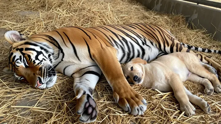 Un cucciolo scivola nella gabbia delle tigri: ciò che i guardiani dello zoo riprendono con la telecamera è incredibile