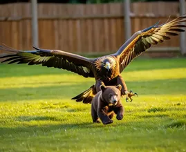 Águila arrebata cachorro de oso del patio - ¡Lo que descubren los vecinos te dejará boquiabierto!