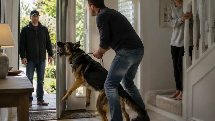 Dog Won’t Leave Woman Alone — When Husband Discovers The Truth, He Calls The Police