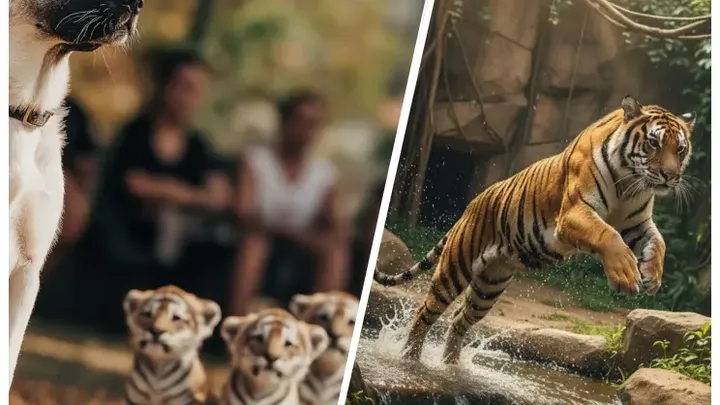 Cão cria 3 filhotes de tigre - anos depois, a tratadora do zoológico começa a chorar quando o tigre faz o inesperado
