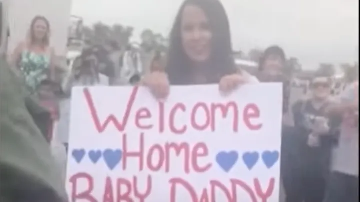 A Marine rushes home to greet his wife, but is surprised when he sees her