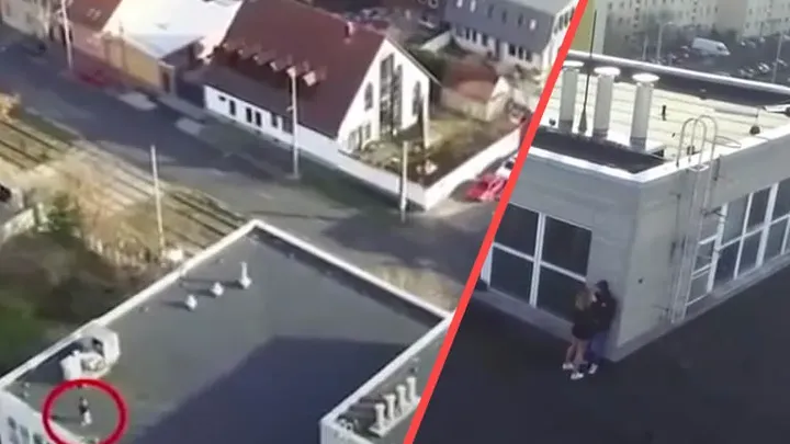 Momentos inapropiados captados por la cámara de un dron