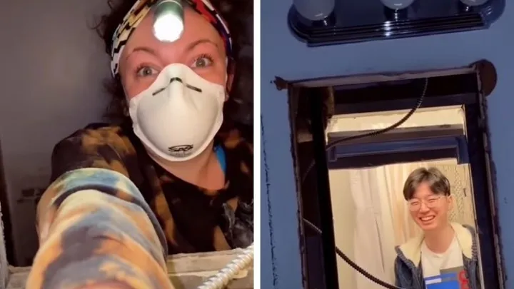 Toen deze vrouw haar badkamerspiegel van de wand haalde, onthulde ze een duister geheim