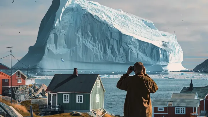 Un iceberg se acerca peligrosamente a un pueblo y los habitantes palidecen al ver su contenido