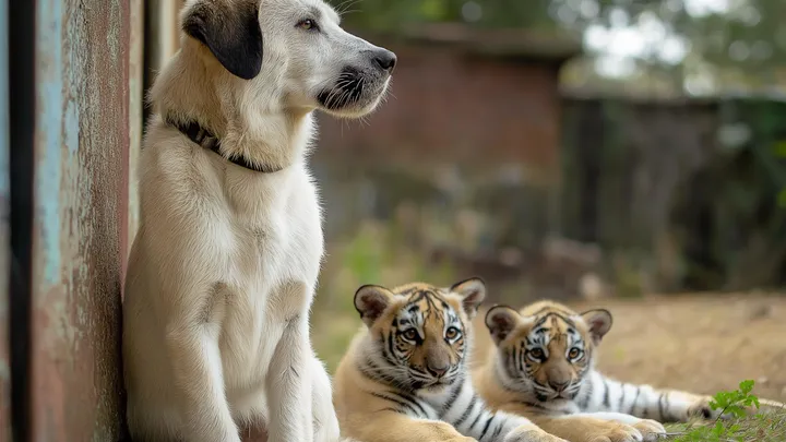 Cão cria 3 filhotes de tigre - anos depois, a tratadora do zoológico começa a chorar quando o tigre faz o inesperado