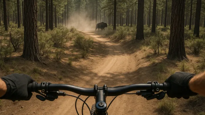 Helmet Cam Captures Biker’s Escape From “Charging Beast” in Mountains