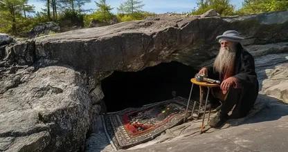 Mann siedelt in eine verlassene Bärenhöhle um