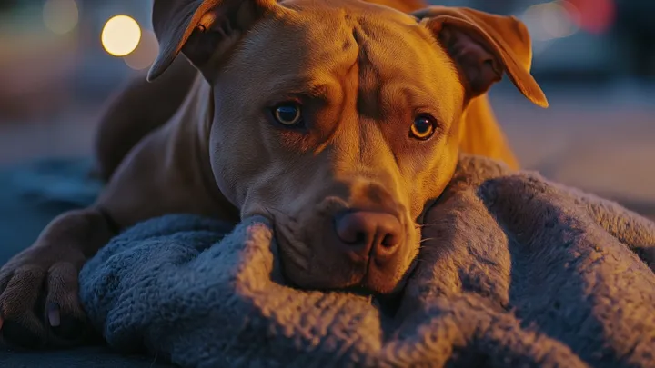 Cão chorando se recusa a deixar seu cobertor. Mulher liga imediatamente para o 911 quando vê o que ele está guardando