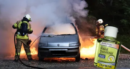Les sapeurs-pompiers informent : ‘Ne conservez pas de gel désinfectant dans votre voiture lorsqu’il fait très chaud’