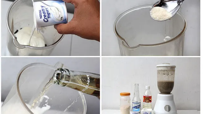 Wauw! Hij mengt yoghurt met suiker, water en mos en kijk wat er gebeurt! Prachtig!
