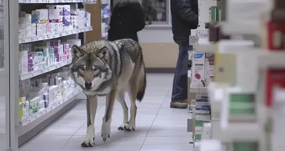 Wolf Breaks Into Pharmacy – What It Brings Leaves Pharmacist Speechless