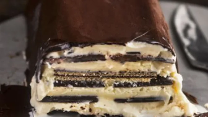 Dieser Minze-Schokoladen Eiskuchen a là After Eight Schokolade ist so cremig! Den MUSST du probieren!