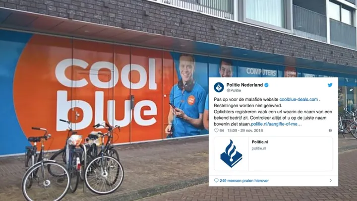 Politie waarschuwt: 'Pas op voor de malafide site Coolblue-deals'