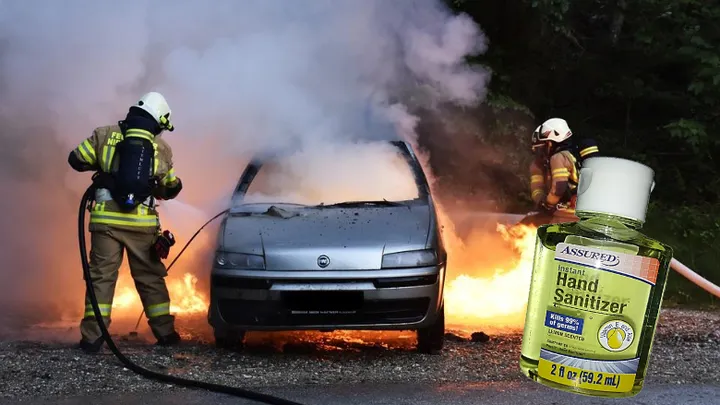 Les sapeurs-pompiers informent : ‘Ne conservez pas de gel désinfectant dans votre voiture lorsqu’il fait très chaud’