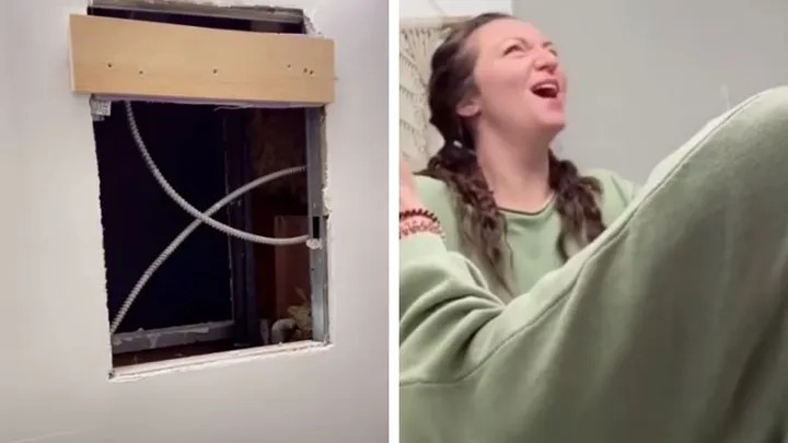 Toen deze vrouw haar badkamerspiegel van de wand haalde, onthulde ze een duister geheim