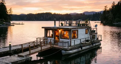 She Ditched the City for a $200k Houseboat, and Now Her Commute is a Kayak!