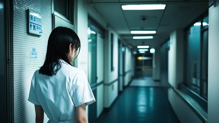 병원에 침입한 곰 - 입에 물고 있는 물건에 눈물을 흘리는 간호사