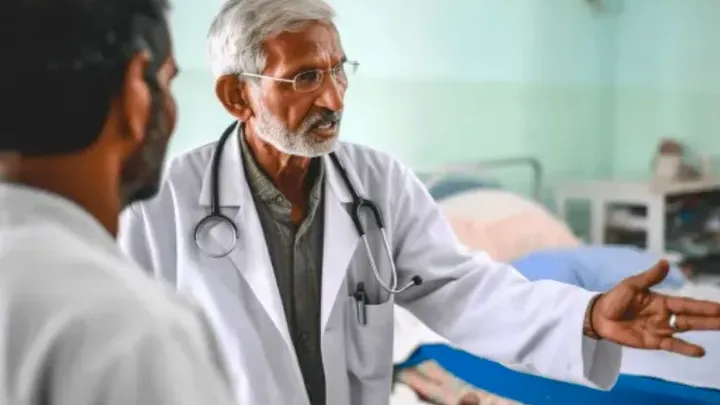 Un hombre se somete a un chequeo rutinario: el médico mira la radiografía y susurra: "Lo siento"