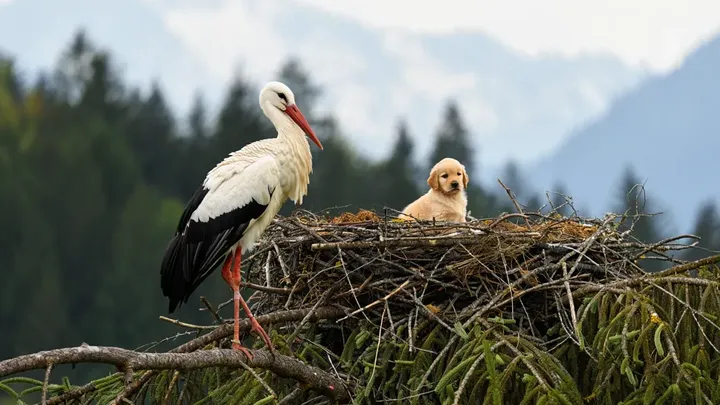 Stork Snatches Puppy from Garden – What the Neighbors Discover Will Blow Your Mind!