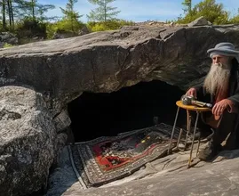 Man relocates to an abandoned bear den