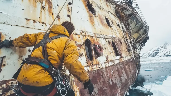 Um navio abandonado flutua perigosamente perto de um vilarejo - um homem fica pálido quando vê o que há nele