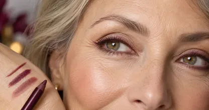Makeup artists point to wine-red pencil for eyes over 50, and it beats black on the waterline