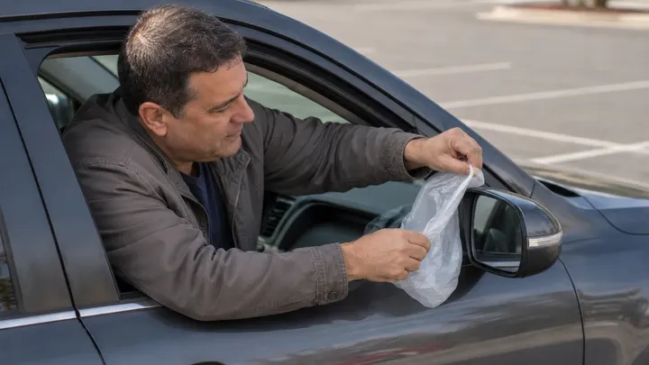 Mettez toujours un sac sur le rétroviseur de votre voiture lorsque vous voyagez seul – Voici pourquoi...