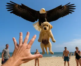 Eagle Snatches Puppy During Beach Walk — What Happens Next Leaves Onlookers Stunned
