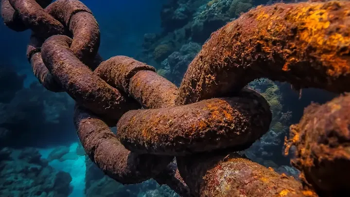 Pescador encontra uma corrente gigante enferrujada - moradores locais o alertam para não tocá-la