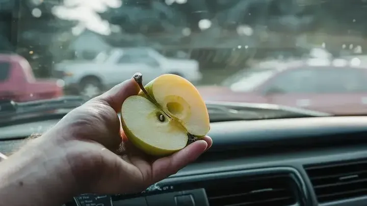 Rub your car windshield with an apple and watch what happens. Super practical!