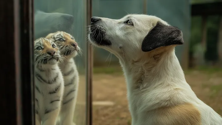Cão cria 3 filhotes de tigre - anos depois, a tratadora do zoológico começa a chorar quando o tigre faz o inesperado