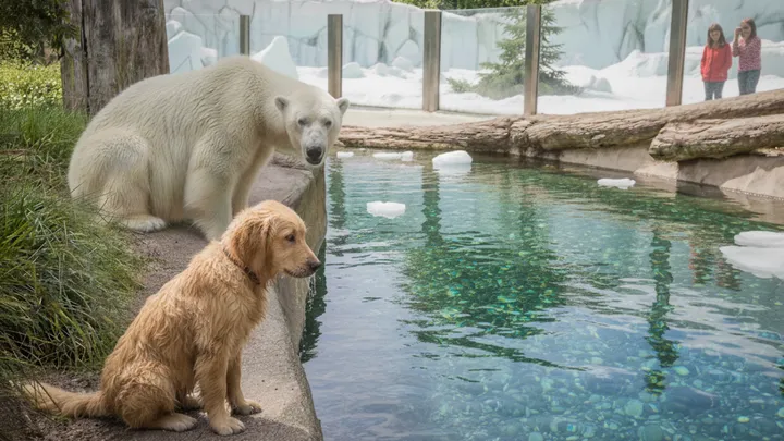 Welpe schlüpft ins Eisbärengehege - was die Zoowärter dann sehen, ist erstaunlich!