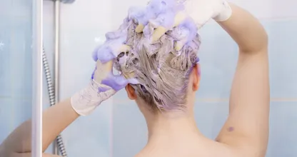Grey hair turning lilac? Hairdressers keep purple shampoo to once or twice a week, and watch the clock